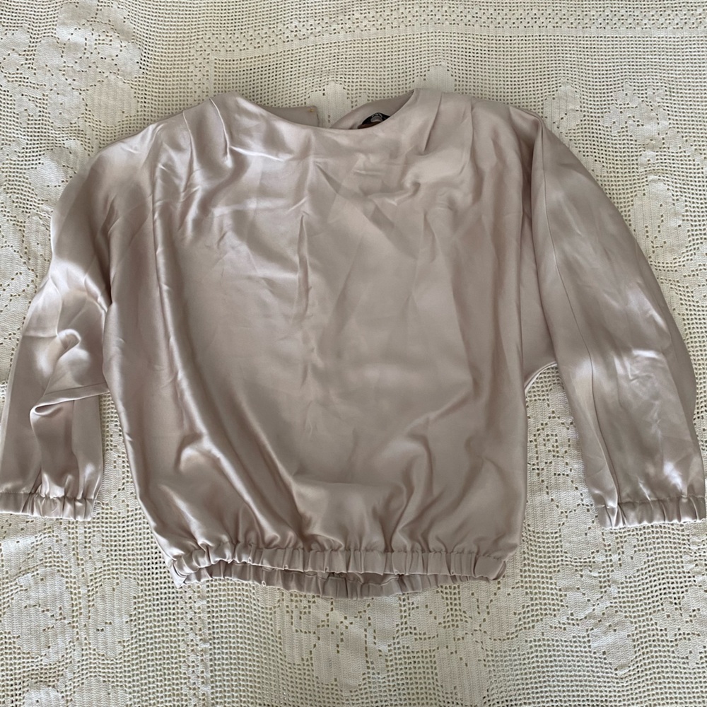 Zara Shiny Satin long sleeve top